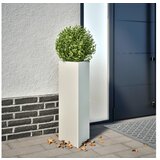 vidaXL vrtno korito bela trikotna 30x26x75 cm jeklo Cene