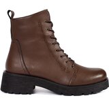 Sergio Leone Dark brown leather ankle boots with a thick sole by | Shoptok.si