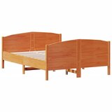  The Living Store Posteljni okvir brez vzmetnice voščeno rjav 120x200 cm borovina - Posteljni Okvir, (21501130) | Shoptok.si