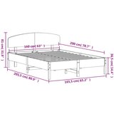  Okvir za krevet s uzglavljem 160 x 200 cm od masivne borovine | shoptok.hr