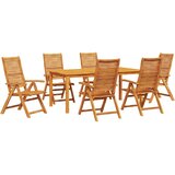  Vrtni set za objed 7 kom. Smeđa Čvrsto drvo akacije 180 x 90 x 75 cm | shoptok.hr