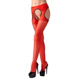 Cottelli Legwear Suspender Tights 230316 Red S/M Cene