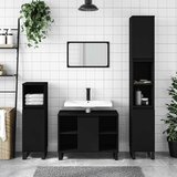 Maison Chic Kopalniška omarica - Kopalniški kabinet črna 80x33x60 cm inženirski les, (21794451) | Shoptok.si