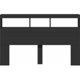 Ormarić za uzglavlje s LED svjetlima crni 160 x 17 x 102 cm | Eponuda.com