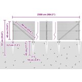 vidaXL zavarena žičana ograda s 13 sidrenih stubova siva 0.4x25 m čelik | shoptok.hr