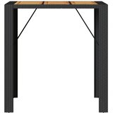  Vrtni barski stol s drvenom pločom crni 105x80x110 cm poliratan | shoptok.hr