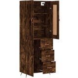  Visoka komoda dimljeni hrast 69 5x34x180 cm konstruiranog drva | shoptok.hr