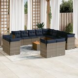 vidaXL 14-dijelni set vrtnih sofa od poliratana s jastucima sivi | shoptok.hr