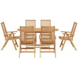  Vrtni set za objed 7 kom. Smeđa Čvrsto teak drvo | shoptok.hr