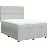Maison Chic Box spring postelja - Vzmetna postelja z vzmetnico svetlo siva 140x200 cm žamet SL10938, (21904306) | Shoptok.si