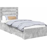  Krevetna konstrukcija Betonski sivi i srebrna 70 x 190 cm | shoptok.hr