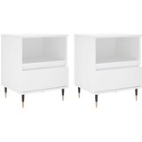 Maison Chic Dvo delni komplet Nočne omarice - Nočne mize bela 40x35x50 cm inženirski les, (21687571) Cene