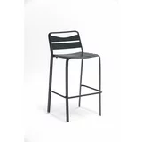 Ezeis Komplet 2 sivih vrtnih zložljivih aluminijastih barskih stolčkov Ezeis Spring