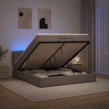  Krevet od pjene s madracem i LED-om Sivosmeđa 200 x 200 cm | shoptok.hr