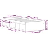 Okvir kreveta boja hrasta sonome 75x190 cm mali za jednu osobu | shoptok.hr