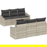  7-delni vrtni kavč set z blazinami Svetlo siva Poli ratan, (22091614) | Shoptok.si