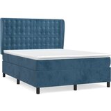  Krevet s oprugama i madracem tamnoplavi 140x190 cm baršunasti | shoptok.hr