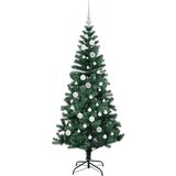 vidaXL Umjetno predsvijetljeno božićno drvce Zelena 150cm PVC i metal | shoptok.hr