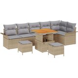  Vrtna sedežna garnitura z blazino 9 pcs Bež in svetlo siva, (5000135701) | Shoptok.si