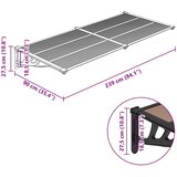 Nadstrešnica za vrata crna 239x90 cm polikarbonatna | shoptok.hr