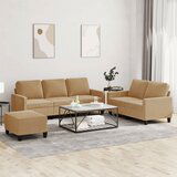 vidaXL 3-dijelni set sofa s jastucima smeđi baršunasti Cijene