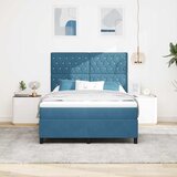  LED Box Spring Krevet Tamno plava 140 x 190 cm Baršun | shoptok.hr