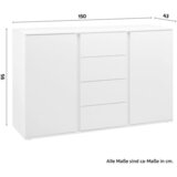 Mömax komoda bianco, bela | Shoptok.si