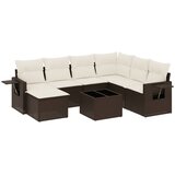  8-dijelni set vrtnih sofa s jastucima smeđi od poliratana | shoptok.hr