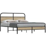 Maison Chic Posteljni okvir - Dvoposteljna postelja - Zakonska postelja brez vzmetnice 150x200 cm dim. hrast inž. les-J10911, (21762156) | Shoptok.si
