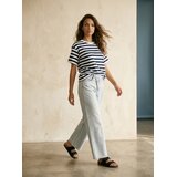 Sinsay Pamučna prugasta majica s ukrasnim kristalima | shoptok.hr