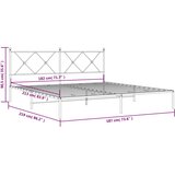  Metalni okvir za krevet s uzglavljem crni 183x213 cm | shoptok.hr
