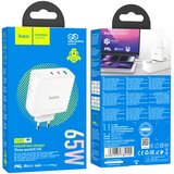 hoco. Stenski polnilnik “N30 Glory” tri-port PD65W + QC3.0 EU | Shoptok.si