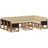 vidaXL Zunanja garnitura za sedenje z blazino 10 pcs Naravna in bež, (5000281372) | Shoptok.si