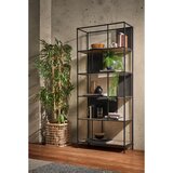 XORA regal 76/180/33 cm črna, barve hrasta | Shoptok.si