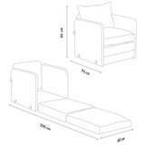 Atelier Del Sofa fotelja na razvlačenje saga single petrol green