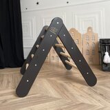 MeowBaby Trikotnik iz črnega borovega lesa 60x60x60 cm Montessori - | Shoptok.si