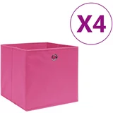  Kutije za pohranu od netkane tkanine 4 kom 28 x 28 x 28 cm roze