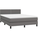  s oprugama i madracem sivi 140x190 cm od umjetne kože | shoptok.hr