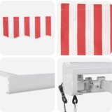  Automatska uvlačiva tenda crveno-bijela pruga 350x250 cm | shoptok.hr