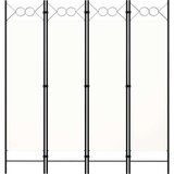 vidaXL Sobna pregrada s 4 panela krem bijela 160 x 180 cm | shoptok.hr