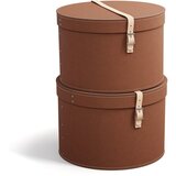 Bigso Smeđe kartonske kutije za pohranu u setu 2 kom s poklopcem/dekorativne ø 37,5x25 cm Rut Restore Paper Laminate – Cijene