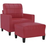  Fotelja s tabureom crvena boja vina 60 cm od umjetne kože | shoptok.hr