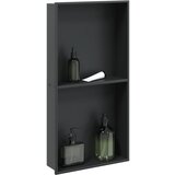 vidaXL Niša za tuš mat crna 32x62x9 cm nehrđajući čelik | shoptok.hr