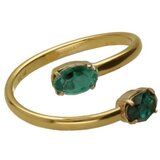 Victoria Cruz alyssa emerald gold prsten sa swarovski kristalima ( a4503-20da )