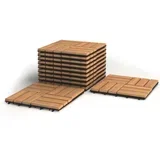 Podne ploče od akacijske drvene, dim. 30,5 x 30,5 x 2,5 cm, 10 komada, smeđe boje