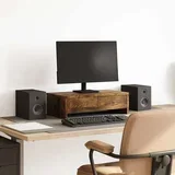 Stalak za monitor s ladicama boja hrasta 50 x 27 x 15 cm drveni