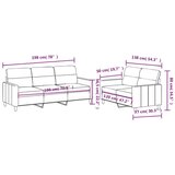  2-dijelni set sofa s jastucima smeđi od tkanine | shoptok.hr