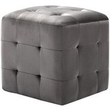 The Living Store Tabure 2 kosa siv 30x30x30 cm žametno blago - Tabure, (21419772) | Shoptok.si