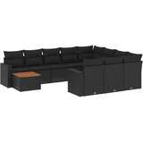  11-dijelni set vrtnih sofa od poliratana s jastucima crni | shoptok.hr