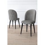Hanah home set trpezarijskih stolica Bika 8 kom, siva tkanina Babyface, crne drvene noge | Eponuda.com